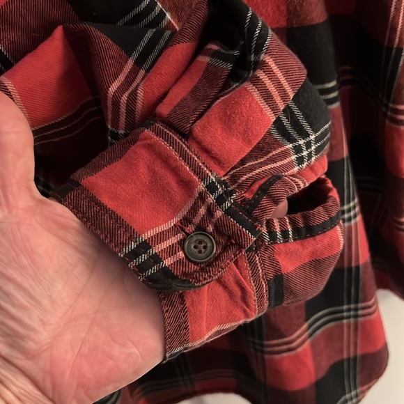 LEVI’S 🌲 RED/BLACK PLAID 100% COTTON LONG SLEEVE BUTTON DOWN SHIRT Size Men’s XL - Picture 5 of 7